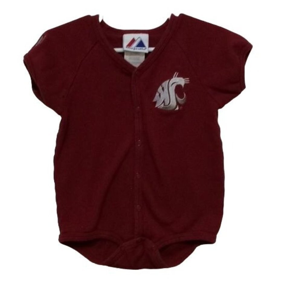 Crimson Washington State Cougars Onesie Burgundy 24 Months Short Sleeve skua